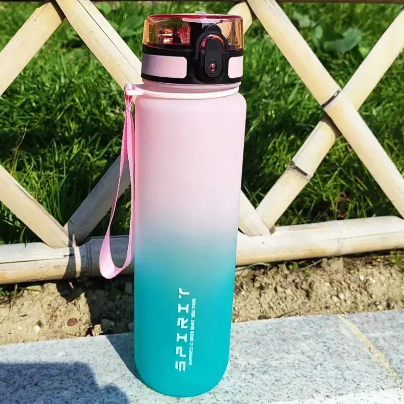 1 Liter Sports Water Bottle Large Capacity  Men Women Summer Portable Plastic Bottle for Outdoor Travel Fitness Drinkware