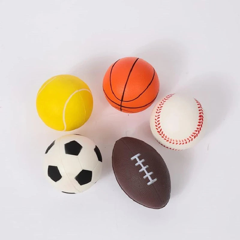 Mini Soft Football Basketball Baseball Tennis Rugby Toys Foam Rubber Squeeze Balls Anti Stress Toy Balls Soccer Hand Exercise