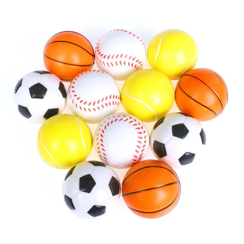 Mini Soft Football Basketball Baseball Tennis Rugby Toys Foam Rubber Squeeze Balls Anti Stress Toy Balls Soccer Hand Exercise