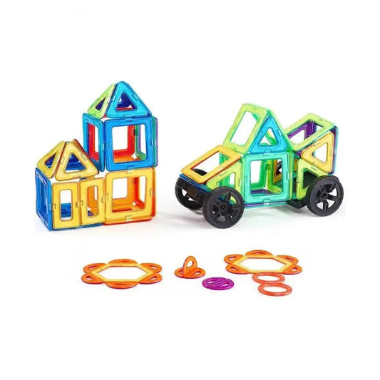 62PCS Magnetic Tiles DIY Construction Magnetic Building Blocks Set Montessori Educational Toys for Children Stacking Toys