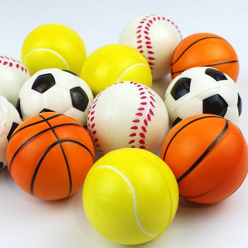 Mini Soft Football Basketball Baseball Tennis Rugby Toys Foam Rubber Squeeze Balls Anti Stress Toy Balls Soccer Hand Exercise